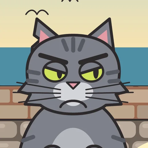 Barnaby the cat, scowling